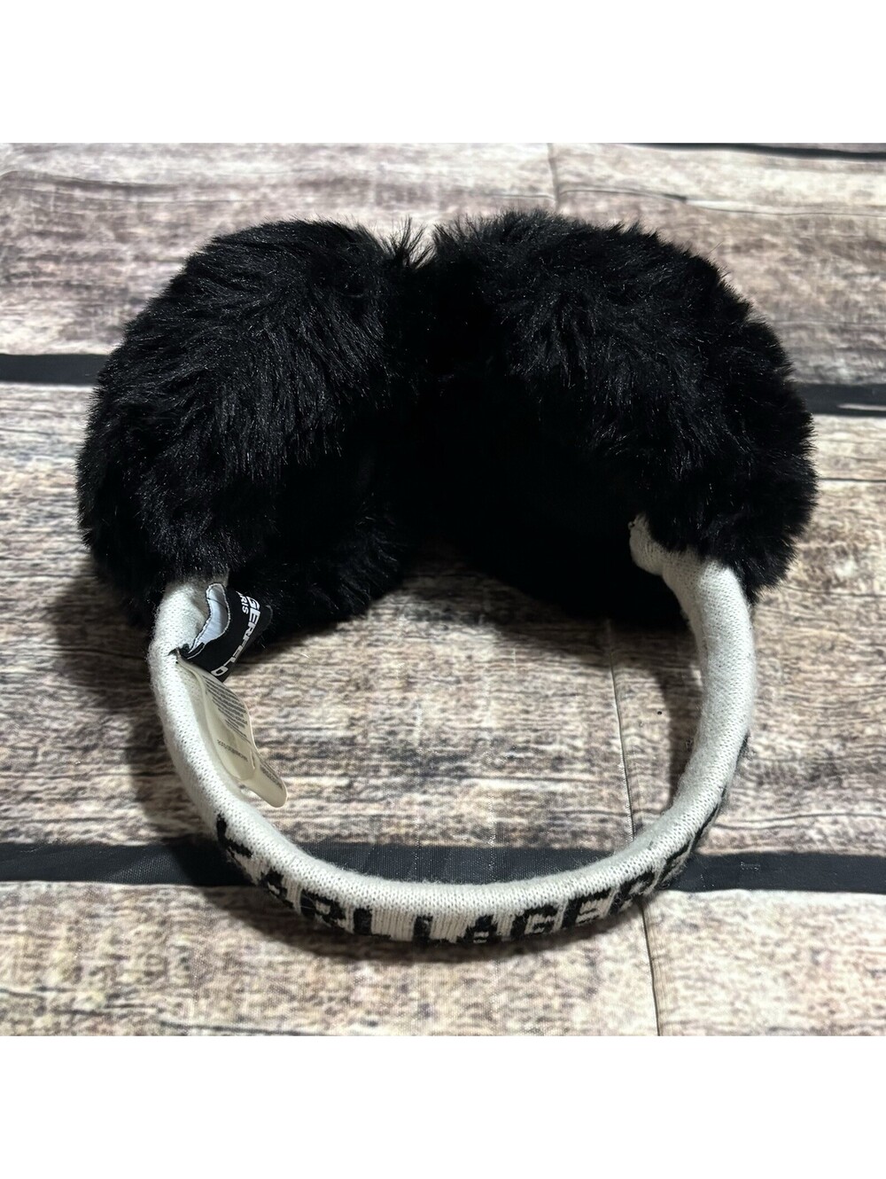 Karl Lagerfeld Faux Fur Earmuffs Soft Packable Compact Travel Cozy